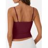 imageTrendy Queen Double Lined Adjustable Spaghetti Strap Tank Top for Women Cute Summer Basic Crop Top for Teen Workout Going OutBurgundy