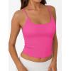 imageTrendy Queen Double Lined Adjustable Spaghetti Strap Tank Top for Women Cute Summer Basic Crop Top for Teen Workout Going OutHotpink