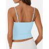imageTrendy Queen Double Lined Adjustable Spaghetti Strap Tank Top for Women Cute Summer Basic Crop Top for Teen Workout Going OutLightblue