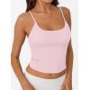 imageTrendy Queen Double Lined Adjustable Spaghetti Strap Tank Top for Women Cute Summer Basic Crop Top for Teen Workout Going OutLightpink