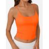 imageTrendy Queen Double Lined Adjustable Spaghetti Strap Tank Top for Women Cute Summer Basic Crop Top for Teen Workout Going OutOrange