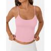 imageTrendy Queen Double Lined Adjustable Spaghetti Strap Tank Top for Women Cute Summer Basic Crop Top for Teen Workout Going OutPink