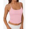 imageTrendy Queen Double Lined Adjustable Spaghetti Strap Tank Top for Women Cute Summer Basic Crop Top for Teen Workout Going OutPink