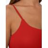 imageTrendy Queen Double Lined Adjustable Spaghetti Strap Tank Top for Women Cute Summer Basic Crop Top for Teen Workout Going OutRed