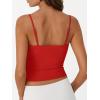 imageTrendy Queen Double Lined Adjustable Spaghetti Strap Tank Top for Women Cute Summer Basic Crop Top for Teen Workout Going OutRed