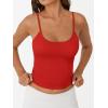 imageTrendy Queen Double Lined Adjustable Spaghetti Strap Tank Top for Women Cute Summer Basic Crop Top for Teen Workout Going OutRed