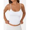 imageTrendy Queen Double Lined Adjustable Spaghetti Strap Tank Top for Women Cute Summer Basic Crop Top for Teen Workout Going OutWhite