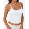 imageTrendy Queen Double Lined Adjustable Spaghetti Strap Tank Top for Women Cute Summer Basic Crop Top for Teen Workout Going OutWhite