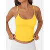 imageTrendy Queen Double Lined Adjustable Spaghetti Strap Tank Top for Women Cute Summer Basic Crop Top for Teen Workout Going OutYellow