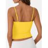 imageTrendy Queen Double Lined Adjustable Spaghetti Strap Tank Top for Women Cute Summer Basic Crop Top for Teen Workout Going OutYellow