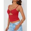 imageTrendy Queen Going Out Tops for Women Sexy Cute Y2K Camisole Spaghetti Strap Tank Clothes Summer Beach Vacation Outfits 2026Red