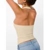 imageTrendy Queen Halter Tops for Women 2026 Summer Going Out Tops Backless Crop Sleeveless Workout Shirts Cute Y2k ClothesApricot