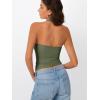 imageTrendy Queen Halter Tops for Women 2026 Summer Going Out Tops Backless Crop Sleeveless Workout Shirts Cute Y2k ClothesArmy Green