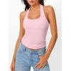 imageTrendy Queen Halter Tops for Women 2026 Summer Going Out Tops Backless Crop Sleeveless Workout Shirts Cute Y2k ClothesBabypink