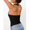 imageTrendy Queen Halter Tops for Women 2026 Summer Going Out Tops Backless Crop Sleeveless Workout Shirts Cute Y2k ClothesBlack