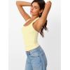 imageTrendy Queen Halter Tops for Women 2026 Summer Going Out Tops Backless Crop Sleeveless Workout Shirts Cute Y2k ClothesButter Yellow