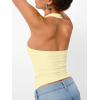 imageTrendy Queen Halter Tops for Women 2026 Summer Going Out Tops Backless Crop Sleeveless Workout Shirts Cute Y2k ClothesButter Yellow