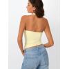 imageTrendy Queen Halter Tops for Women 2026 Summer Going Out Tops Backless Crop Sleeveless Workout Shirts Cute Y2k ClothesButter Yellow