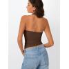 imageTrendy Queen Halter Tops for Women 2026 Summer Going Out Tops Backless Crop Sleeveless Workout Shirts Cute Y2k ClothesChocolate Brown