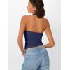 imageTrendy Queen Halter Tops for Women 2026 Summer Going Out Tops Backless Crop Sleeveless Workout Shirts Cute Y2k ClothesDark Blue