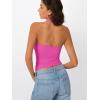 imageTrendy Queen Halter Tops for Women 2026 Summer Going Out Tops Backless Crop Sleeveless Workout Shirts Cute Y2k ClothesHot Pink