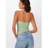 imageTrendy Queen Halter Tops for Women 2026 Summer Going Out Tops Backless Crop Sleeveless Workout Shirts Cute Y2k ClothesLight Green