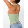 imageTrendy Queen Halter Tops for Women 2026 Summer Going Out Tops Backless Crop Sleeveless Workout Shirts Cute Y2k ClothesLight Green