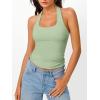 imageTrendy Queen Halter Tops for Women 2026 Summer Going Out Tops Backless Crop Sleeveless Workout Shirts Cute Y2k ClothesLight Green