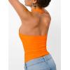 imageTrendy Queen Halter Tops for Women 2026 Summer Going Out Tops Backless Crop Sleeveless Workout Shirts Cute Y2k ClothesOrange
