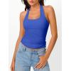 imageTrendy Queen Halter Tops for Women 2026 Summer Going Out Tops Backless Crop Sleeveless Workout Shirts Cute Y2k ClothesRoyal Blue
