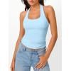 imageTrendy Queen Halter Tops for Women 2026 Summer Going Out Tops Backless Crop Sleeveless Workout Shirts Cute Y2k ClothesSky