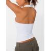 imageTrendy Queen Halter Tops for Women 2026 Summer Going Out Tops Backless Crop Sleeveless Workout Shirts Cute Y2k ClothesWhite