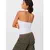 imageTrendy Queen Halter Tops for Women 2026 Summer Going Out Tops Backless Crop Sleeveless Workout Shirts Cute Y2k ClothesWhite
