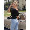 imageTrendy Queen Off the Shoulder Tops for Women 2026 Summer Short Sleeve Shirts Casual Cute Spring Clothes Y2k T ShirtsBlack