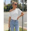 imageTrendy Queen Off the Shoulder Tops for Women 2026 Summer Short Sleeve Shirts Casual Cute Spring Clothes Y2k T ShirtsOatmeal Grey