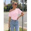 imageTrendy Queen Off the Shoulder Tops for Women 2026 Summer Short Sleeve Shirts Casual Cute Spring Clothes Y2k T ShirtsPink