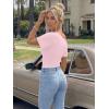 imageTrendy Queen Off the Shoulder Tops for Women 2026 Summer Short Sleeve Shirts Casual Cute Spring Clothes Y2k T ShirtsPink