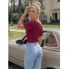 imageTrendy Queen Off the Shoulder Tops for Women 2026 Summer Short Sleeve Shirts Casual Cute Spring Clothes Y2k T ShirtsWine Red