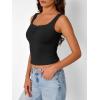 imageTrendy Queen Summer Tops for Women Teen Girls Cute Crop Tank Top Going Out Y2K Basic Bow Clothes Square Neck 2026 CamisoleBlack