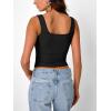 imageTrendy Queen Summer Tops for Women Teen Girls Cute Crop Tank Top Going Out Y2K Basic Bow Clothes Square Neck 2026 CamisoleBlack