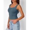 imageTrendy Queen Summer Tops for Women Teen Girls Cute Crop Tank Top Going Out Y2K Basic Bow Clothes Square Neck 2026 CamisoleHazeblue