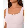imageTrendy Queen Summer Tops for Women Teen Girls Cute Crop Tank Top Going Out Y2K Basic Bow Clothes Square Neck 2026 CamisolePink