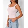 imageTrendy Queen Summer Tops for Women Teen Girls Cute Crop Tank Top Going Out Y2K Basic Bow Clothes Square Neck 2026 CamisolePink