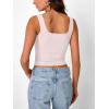 imageTrendy Queen Summer Tops for Women Teen Girls Cute Crop Tank Top Going Out Y2K Basic Bow Clothes Square Neck 2026 CamisolePink