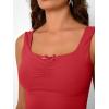imageTrendy Queen Summer Tops for Women Teen Girls Cute Crop Tank Top Going Out Y2K Basic Bow Clothes Square Neck 2026 CamisoleRed