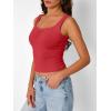 imageTrendy Queen Summer Tops for Women Teen Girls Cute Crop Tank Top Going Out Y2K Basic Bow Clothes Square Neck 2026 CamisoleRed
