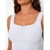 imageTrendy Queen Summer Tops for Women Teen Girls Cute Crop Tank Top Going Out Y2K Basic Bow Clothes Square Neck 2026 CamisoleWhite
