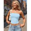 imageTrendy Queen Womens 3 Pack Strapless Bandeau Going Out Crop Tube TopsBlack white baby Blue