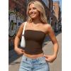 imageTrendy Queen Womens 3 Pack Strapless Bandeau Going Out Crop Tube TopsBlack white chocolate