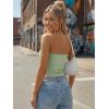 imageTrendy Queen Womens 3 Pack Strapless Bandeau Going Out Crop Tube TopsBlack white light Green